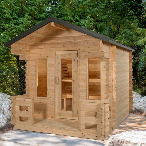 sauna with porch
timber
canadian timber
wood