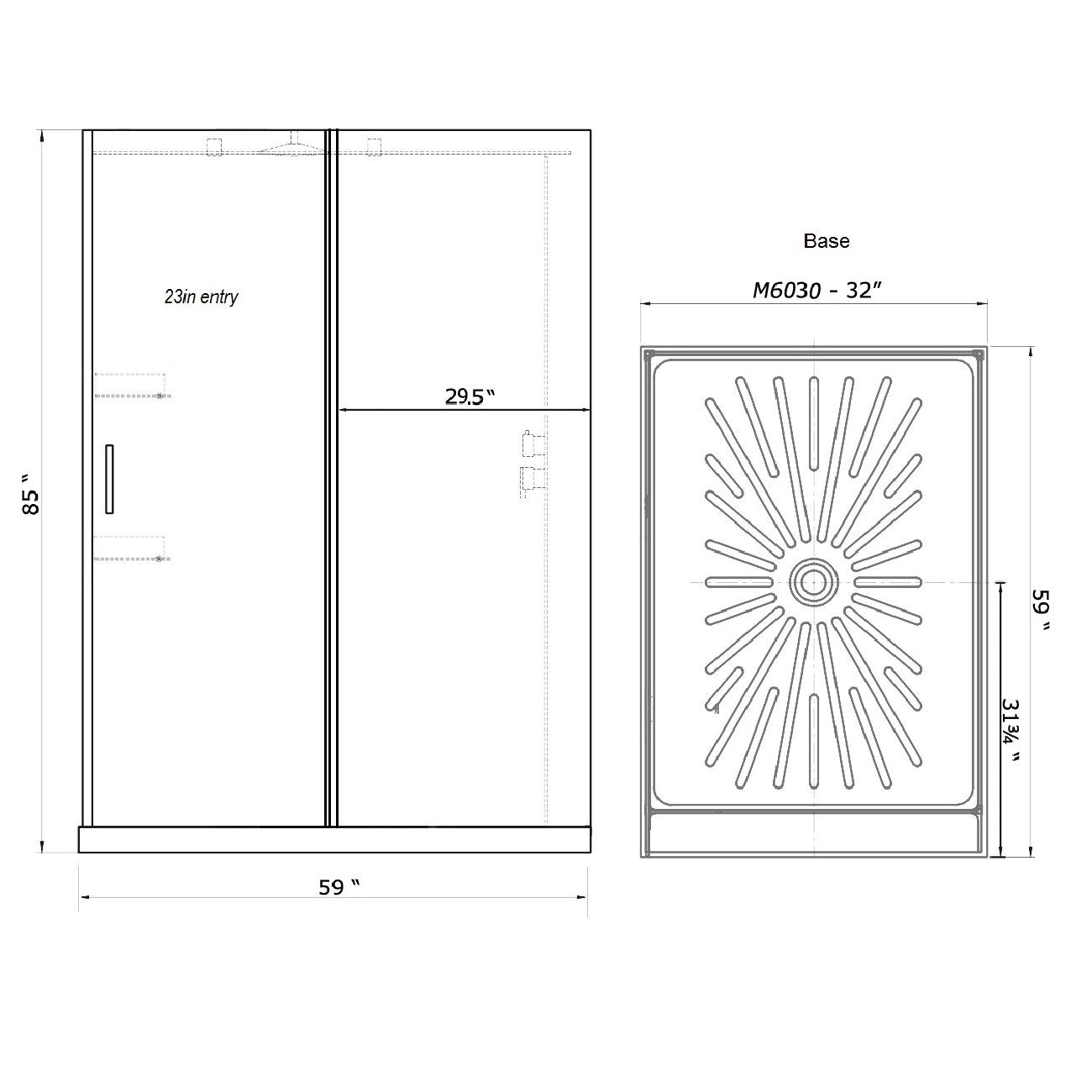 Steam Planet Venus Steam Shower with Sliding Door (59 x 32 x 86 in)