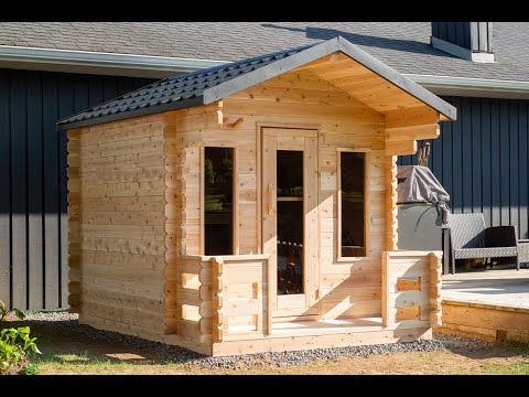 outdoor sauna with porch